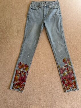 Diane Gilman Classic Stretch Embellish Print Women's Jeans 6T